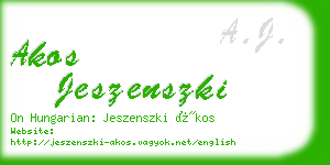 akos jeszenszki business card